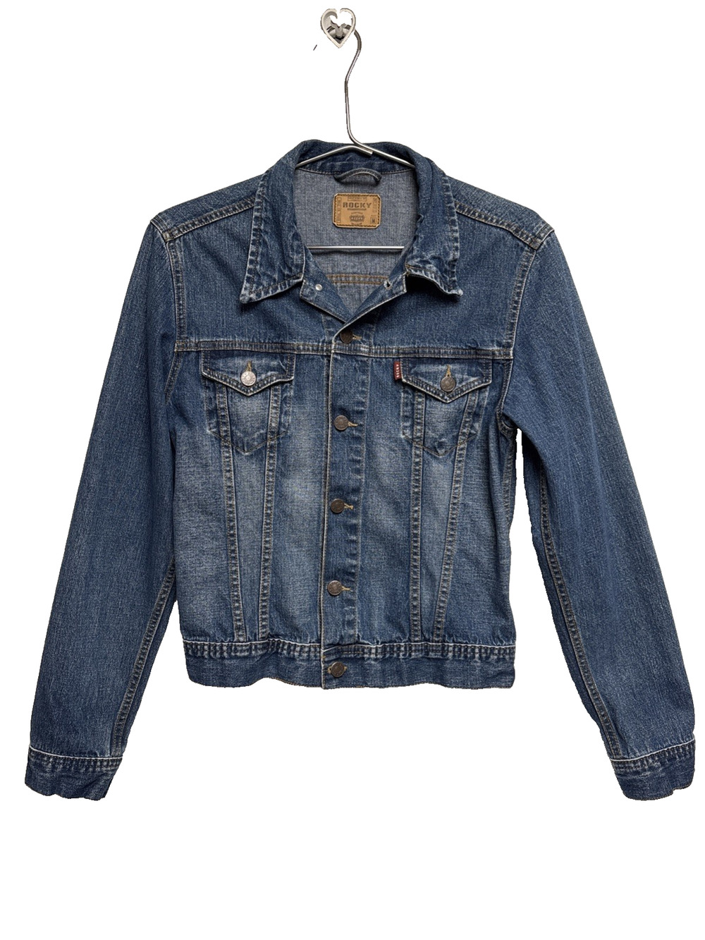 Vintage Rocky Brand Denim Jean Coat Jacket - Size M